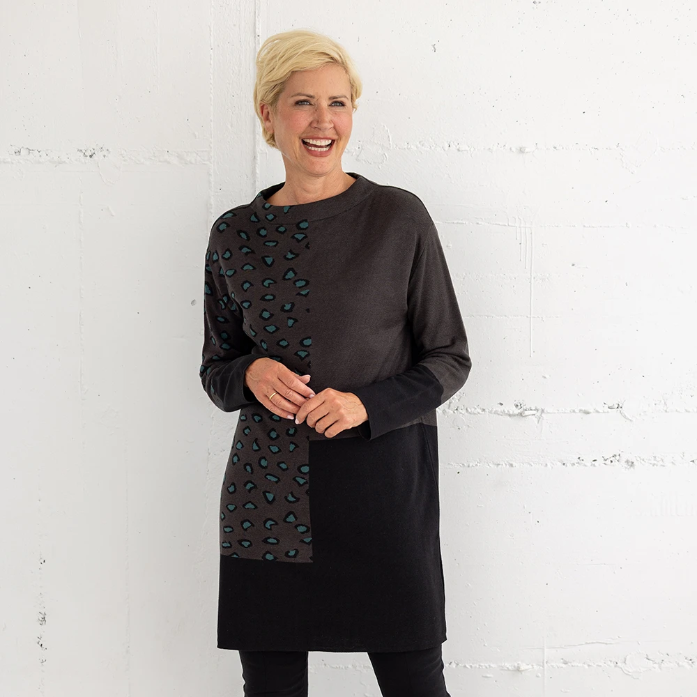 Tunika Leo-Muster Patchwork