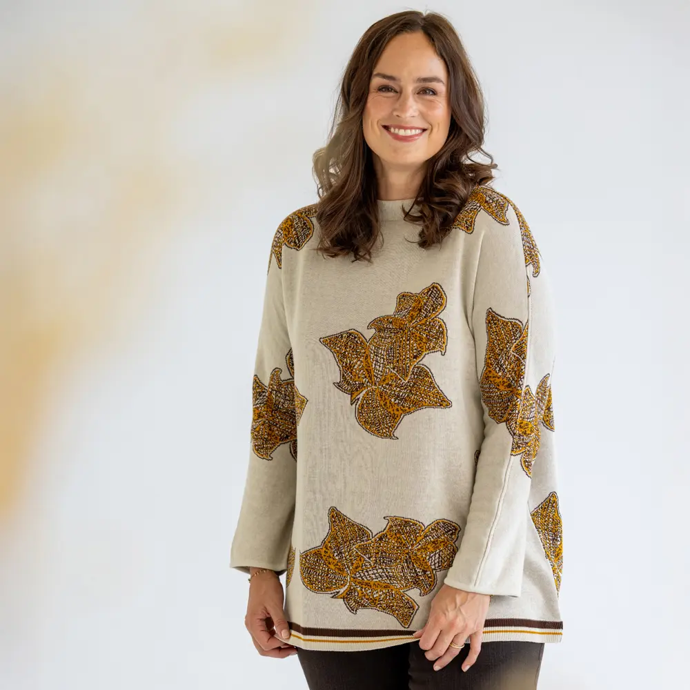 Fledermaus-Pullover Lilien