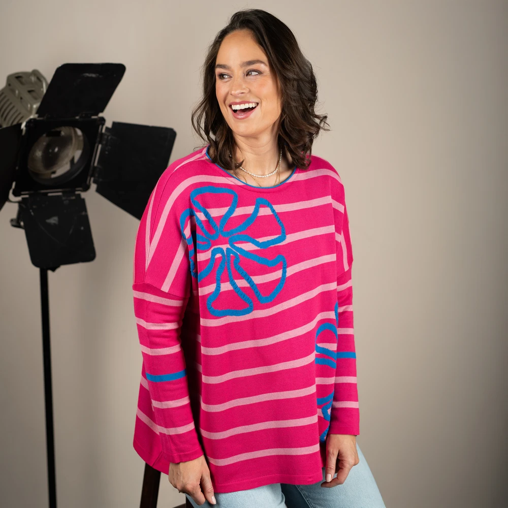 Kastenpullover Blumen