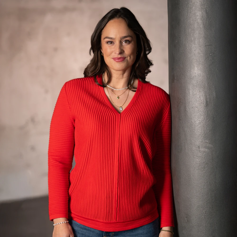 Pullover Welle V-Neck, Langarm