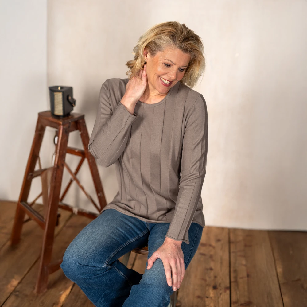 Pullover breite Rippe fein