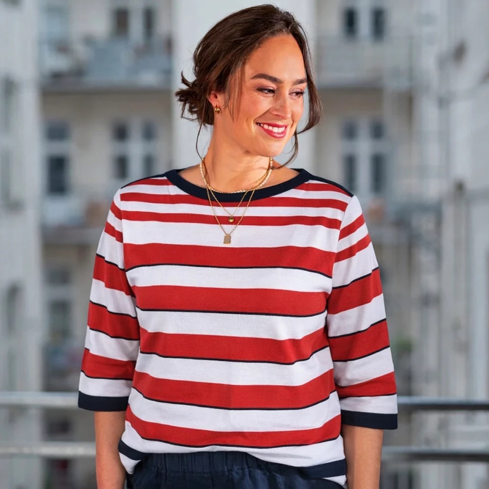 Ringelpullover, U-Boot Ausschnitt