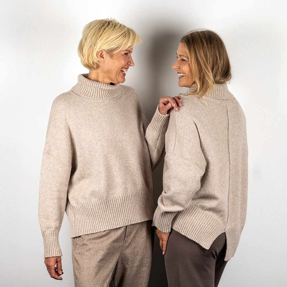 Wollpullover mit Rippenbord